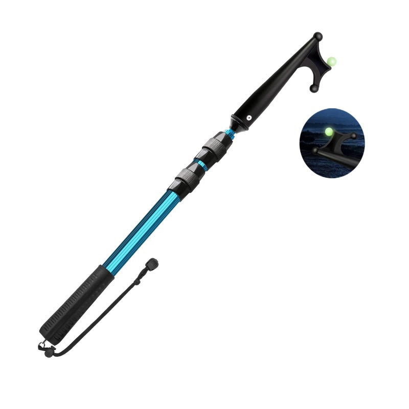 SAN LIKE Boat Hooks for Docking Extension Pole Hook Telescopic Boat Pole with Luminous Bead, Lightweight Floating, Non-Slip Rubber Handle, Durable & Rust-Resistant - Image 1
